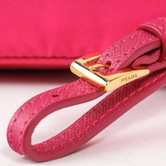 Prada Vintage Fuschia Pink Tessuto Nylon Wristlet Pouch - Picture 7 of 12
